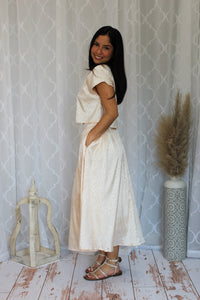 Cream Leopard Print Skirt Set
