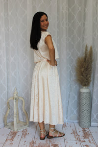 Cream Leopard Print Skirt Set