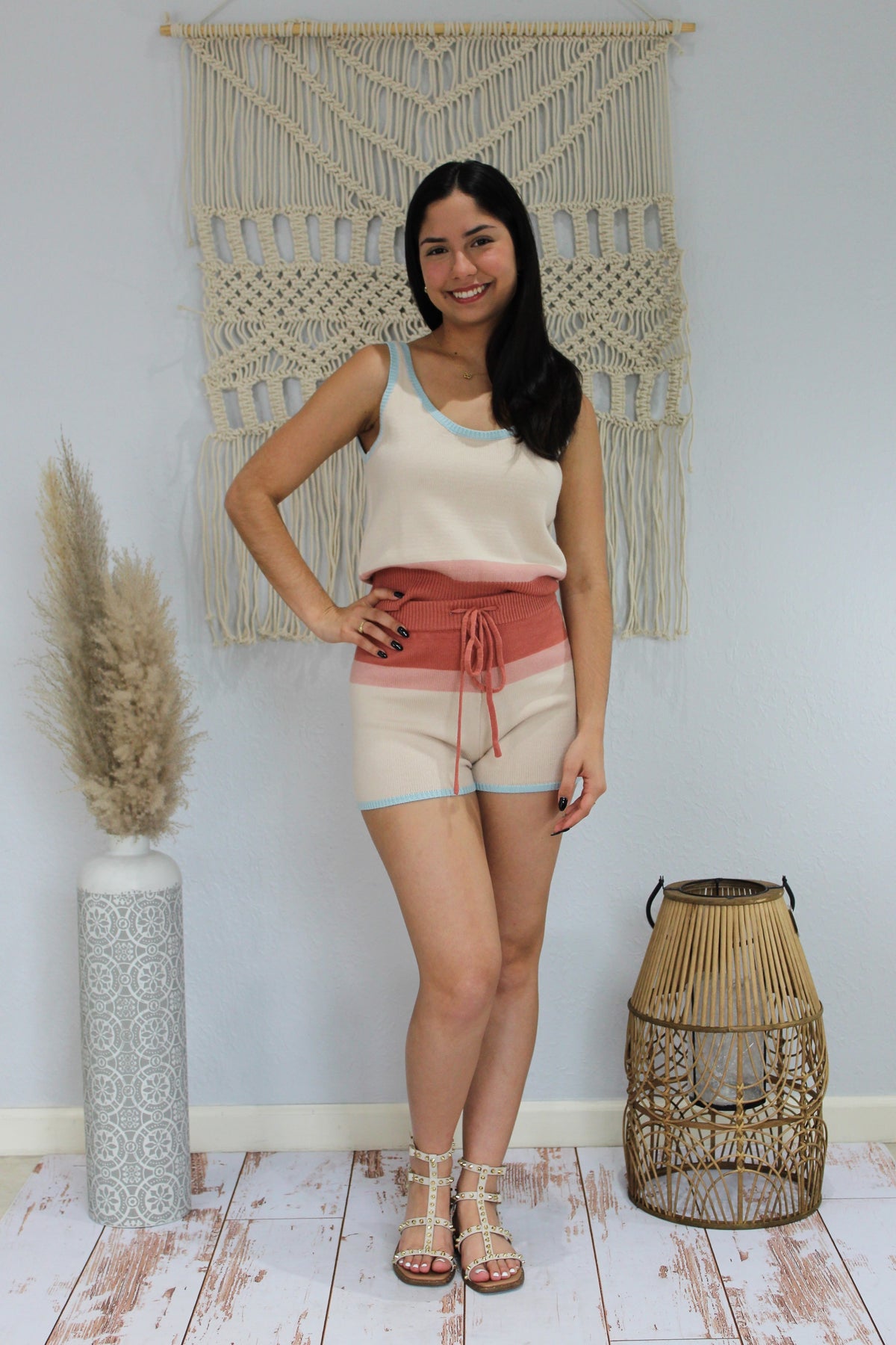 Knit Sunset Colored Short Set